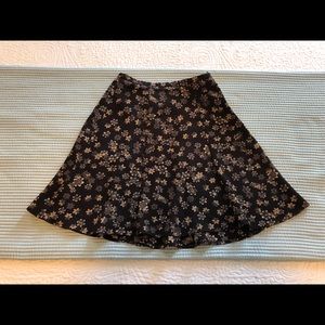 Vintage Brown Floral Mini Skirt